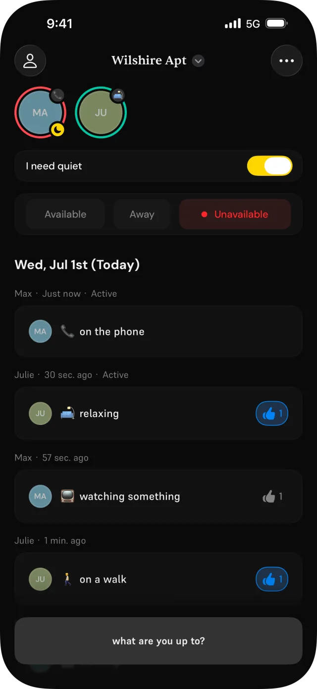 Hellopost availability and quiet hours screenshot