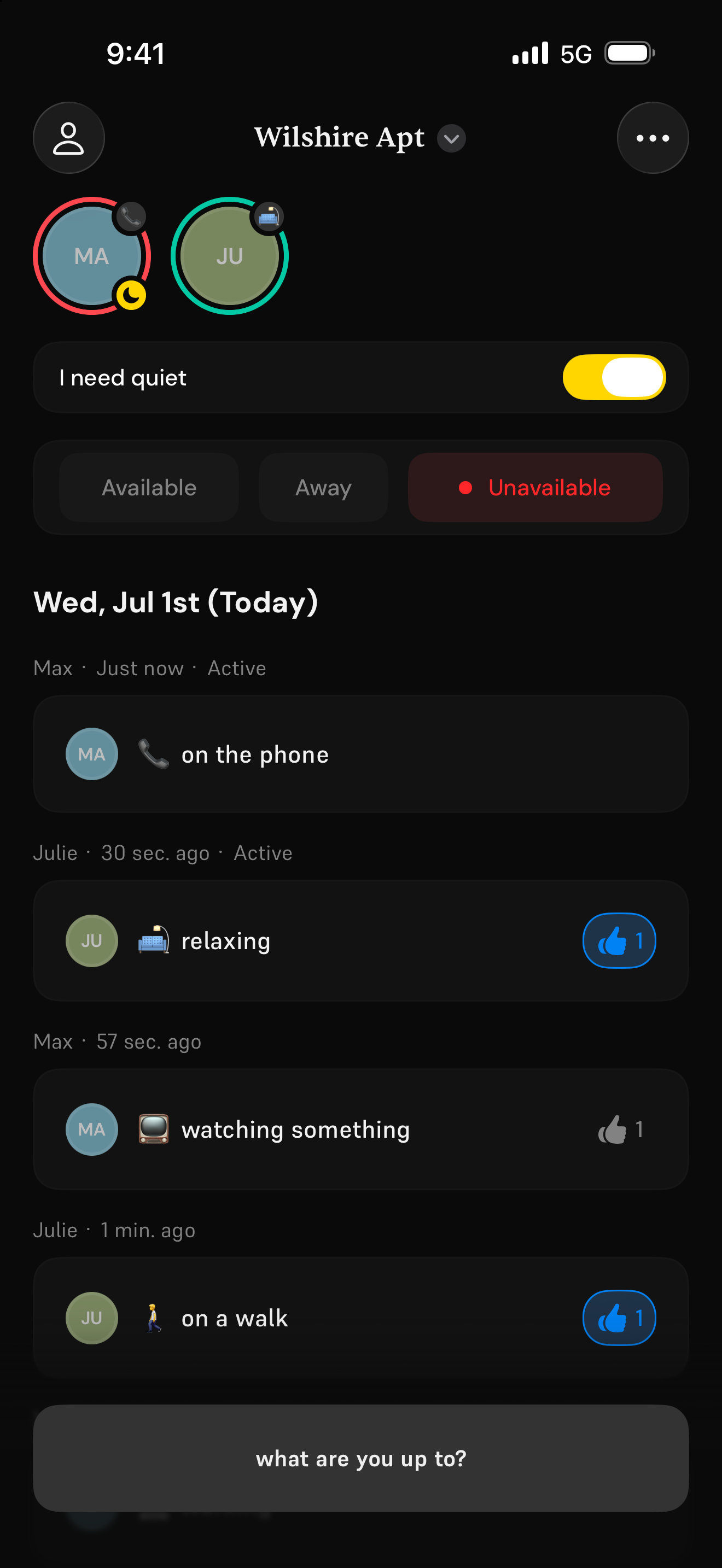 Hellopost availability and quiet hours screenshot