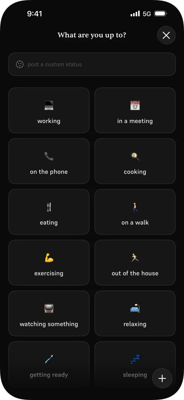 Hellopost status picker screenshot