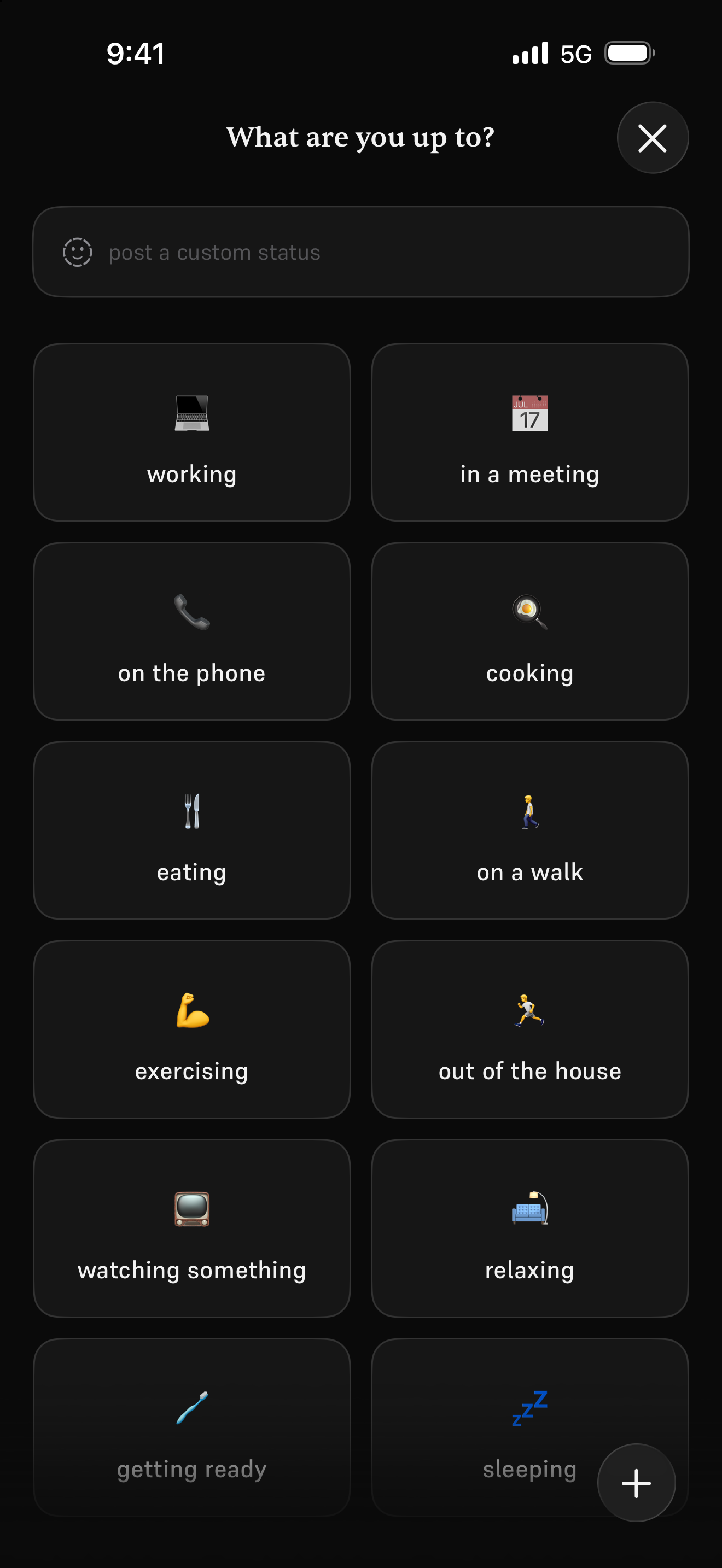 Hellopost status picker screenshot